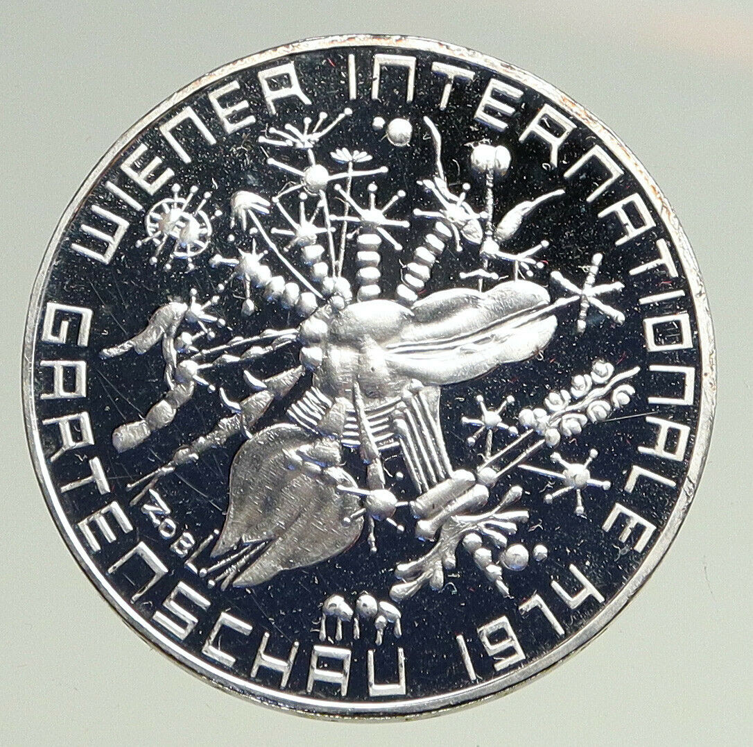 1974 AUSTRIA Garden Flower Show Proof Silver 50 Schilling Austrian Coin i94741