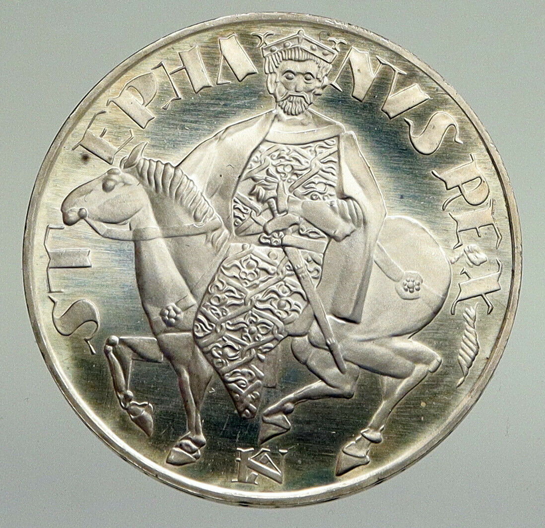 1972 HUNGARY King Saint Stephen Horse Vintage Proof Silver 50 Forint Coin i94766