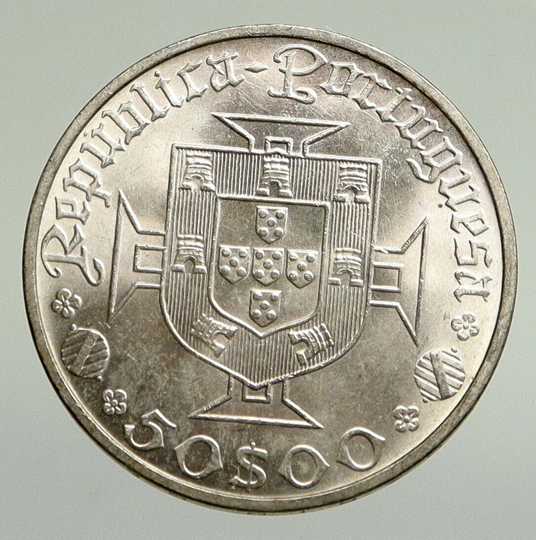 1969 PORTUGAL with VASCO DA GAMA Explorer VINTAGE Silver 50 Escudos Coin i94773