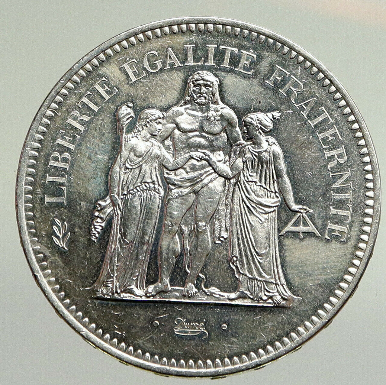 1975 FRANCE Large HERCULES Motto VINTAGE Old Silver 50 FRANCS French Coin i94774