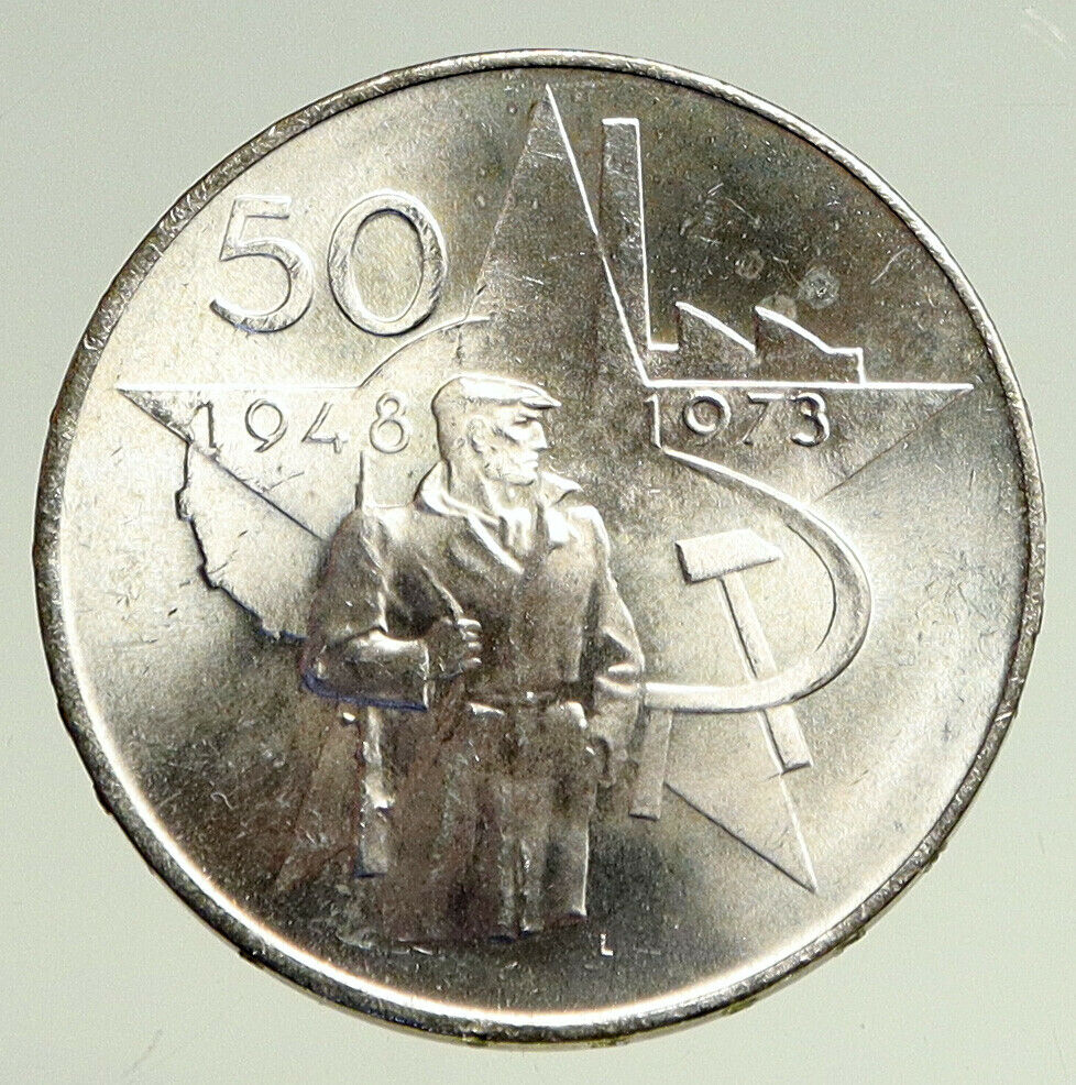 1973 CZECH REPUBLIC Czechoslovakia COMMUNIST PARTY VICTORY 50 Korun Coin i94756