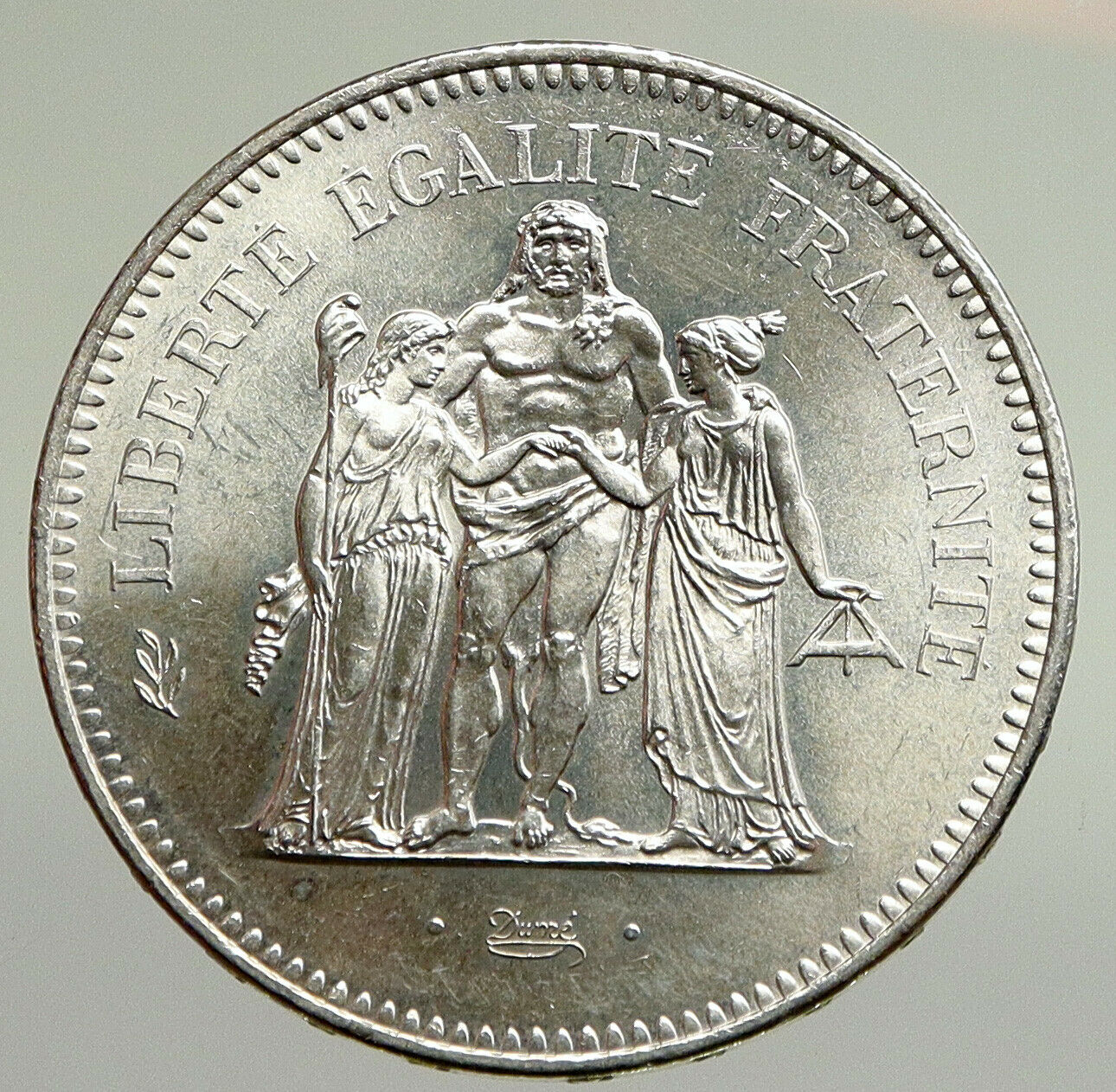 1975 FRANCE Large HERCULES Motto VINTAGE Old Silver 50 FRANCS French Coin i94783