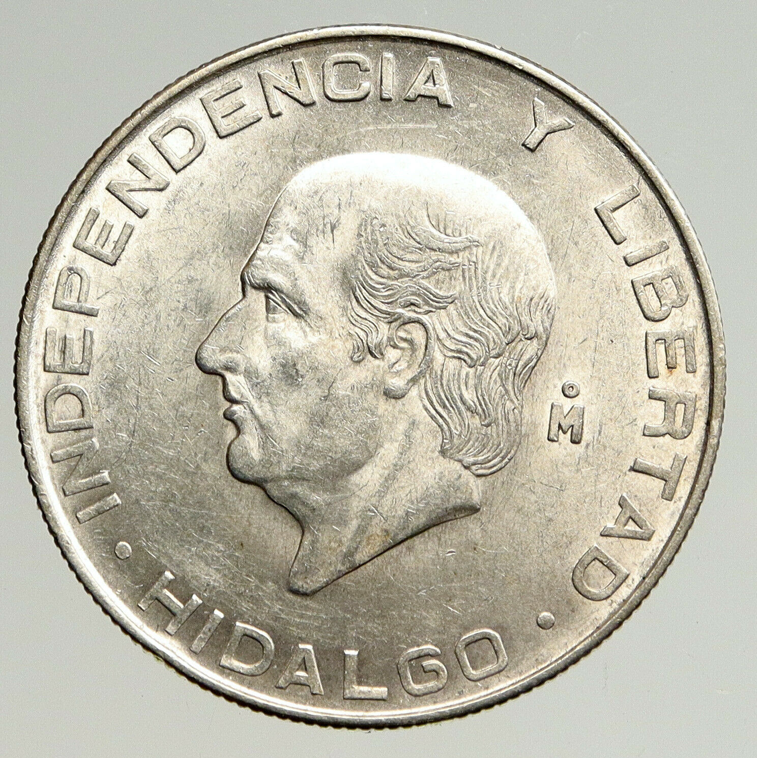 1957 MEXICO Independence Benito Pablo Juarez Garcia Silver 5 Peso Coin i93669