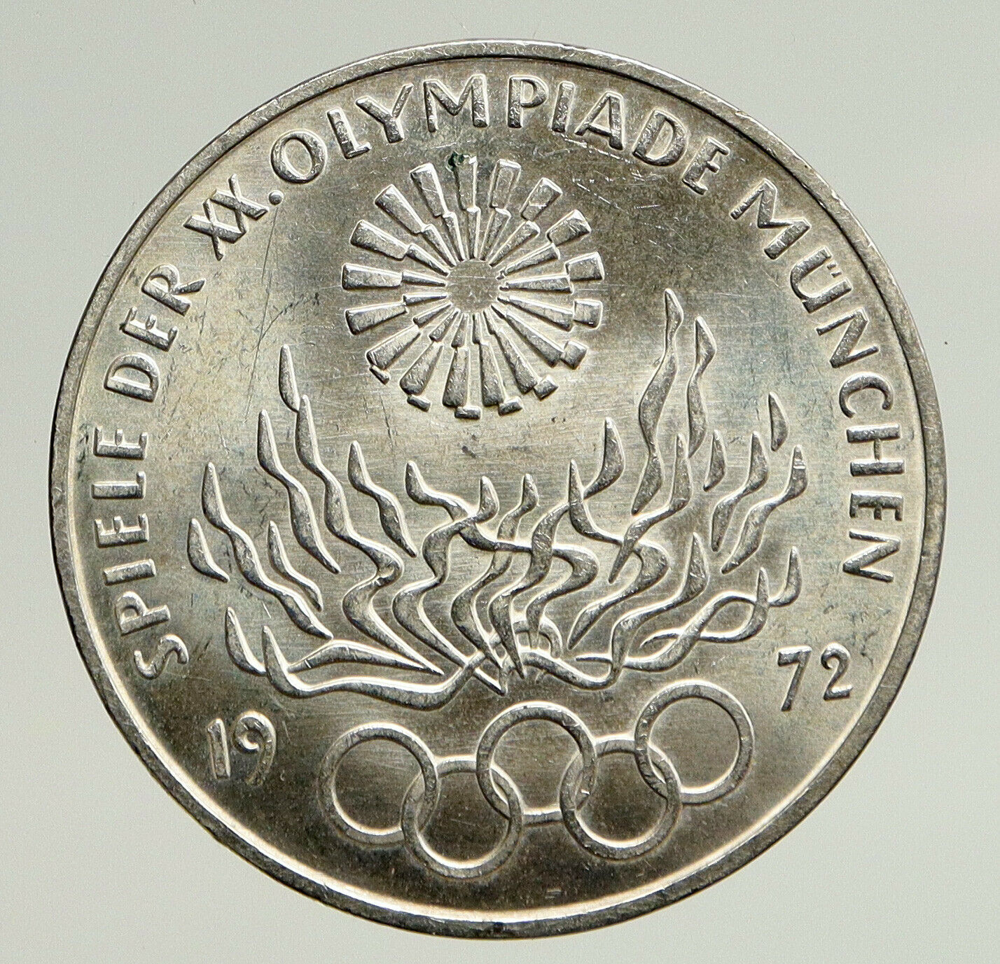 1972 G Germany Munich Summer Olympic Antique Vintage Silver 10 Mark Coin i93681