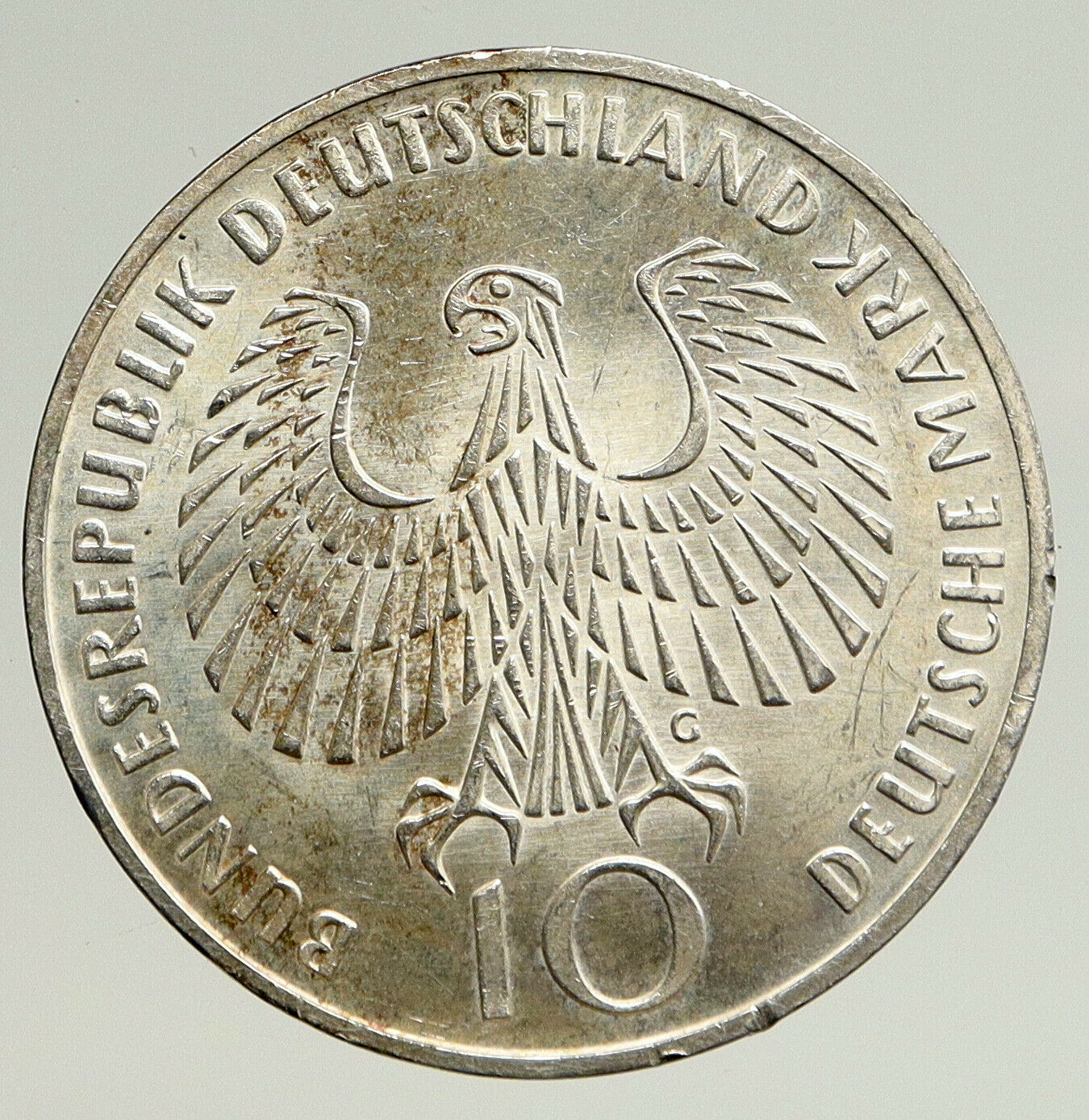 1972 G Germany Munich Summer Olympic Antique Vintage Silver 10 Mark Coin i93681