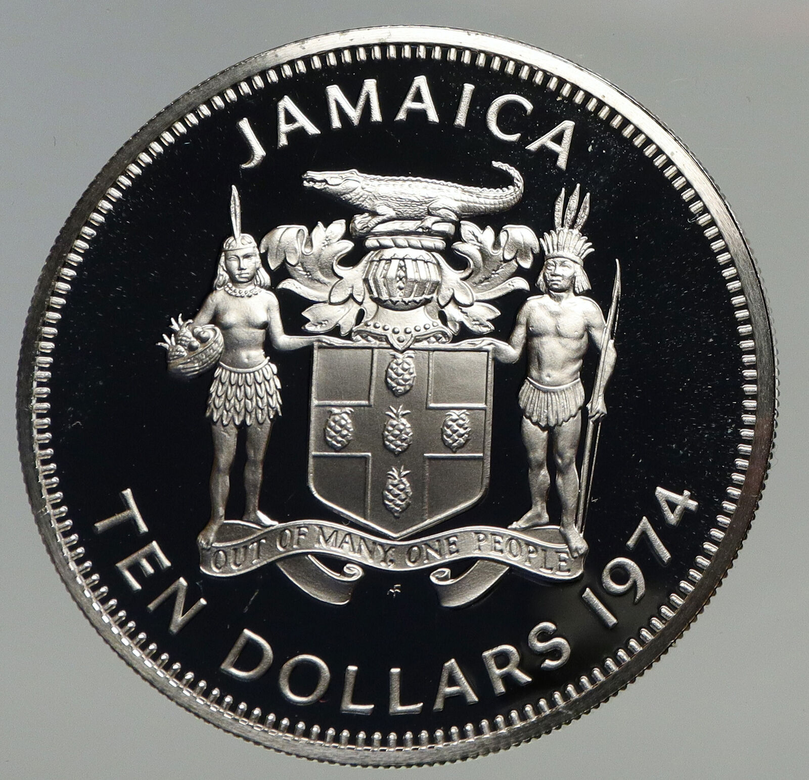 1974 JAMAICA Sir Henry Morgan Port Royal Lieutenant PROOF SILVER $10 Coin i93382