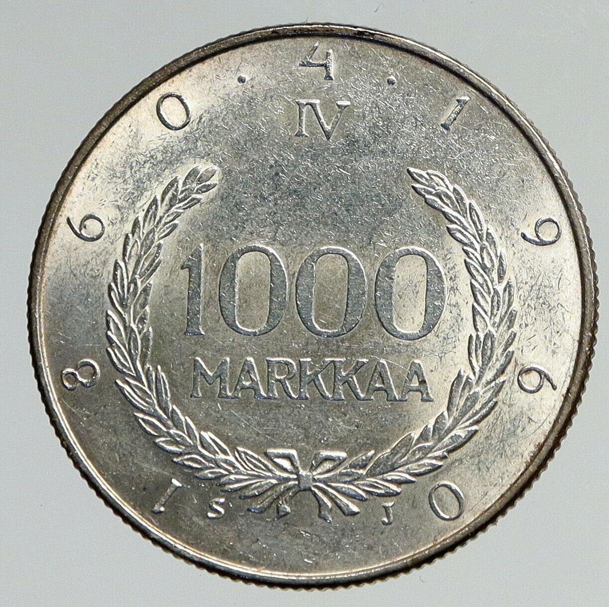 1960 FINLAND Currency Commemorative VINTAGE OLD Silver 1000 Markkaa Coin i93297