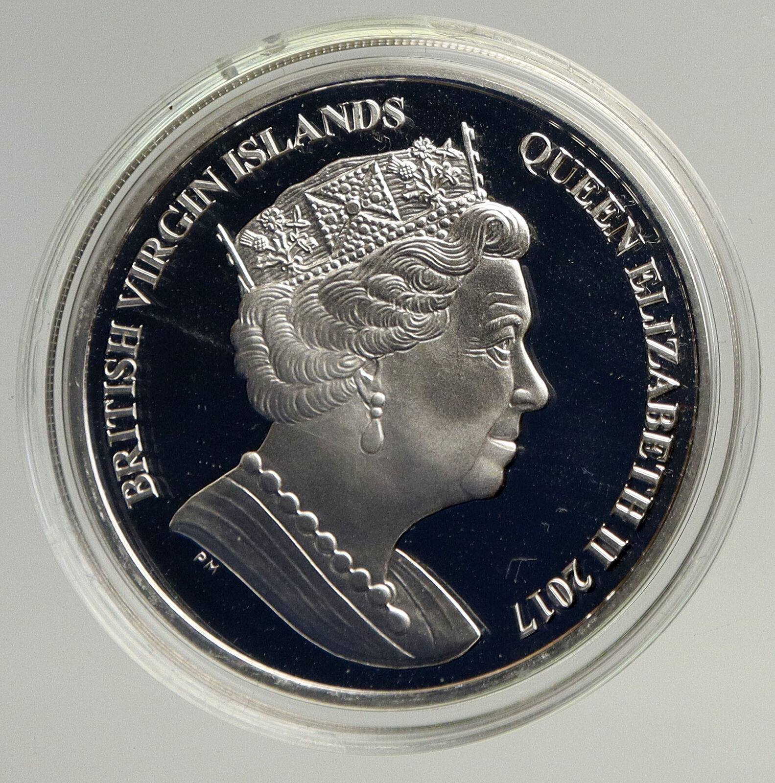 2017 British Virgin Islands UK QUEEN SEAHORSE Ocean Proof Silver $10 Coin i93668