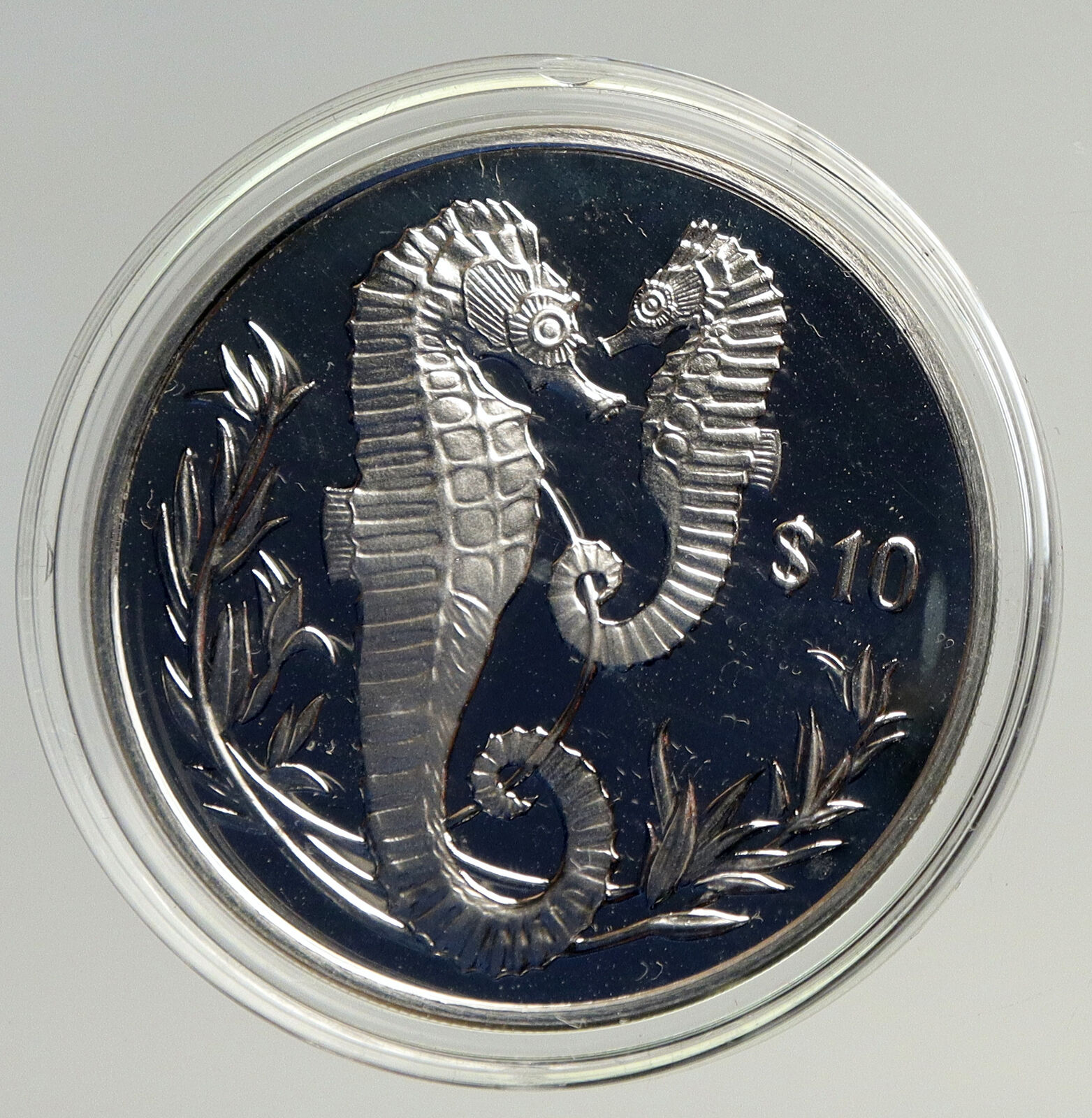 2017 British Virgin Islands UK QUEEN SEAHORSE Ocean Proof Silver $10 Coin i93668