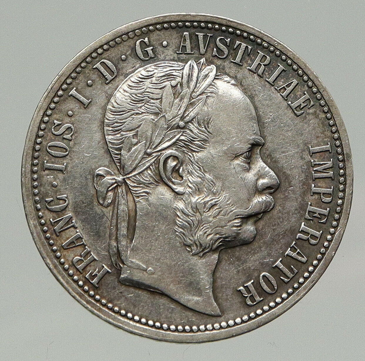 1873 AUSTRIA King FRANZ JOSEPH I Vintage OLD Antique Silver Florin Coin i93386