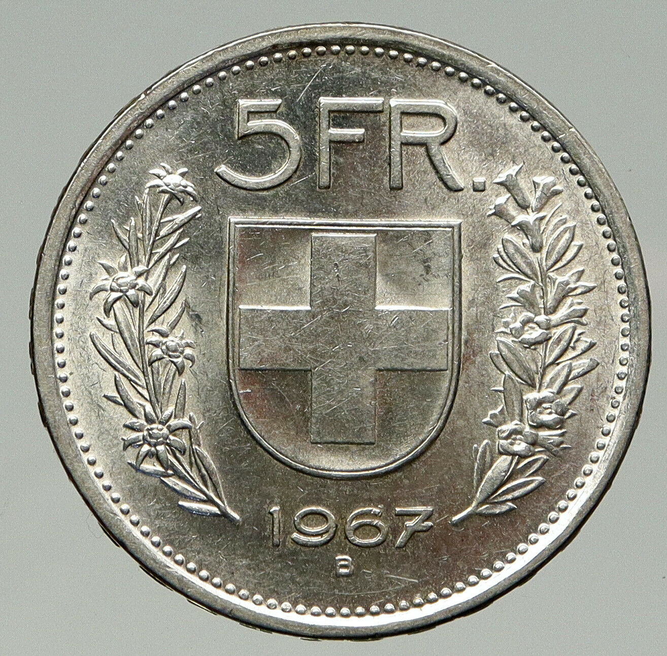 1967 Switzerland Founding HERO WILLIAM TELL 5 Francs Silver Swiss Coin i93273