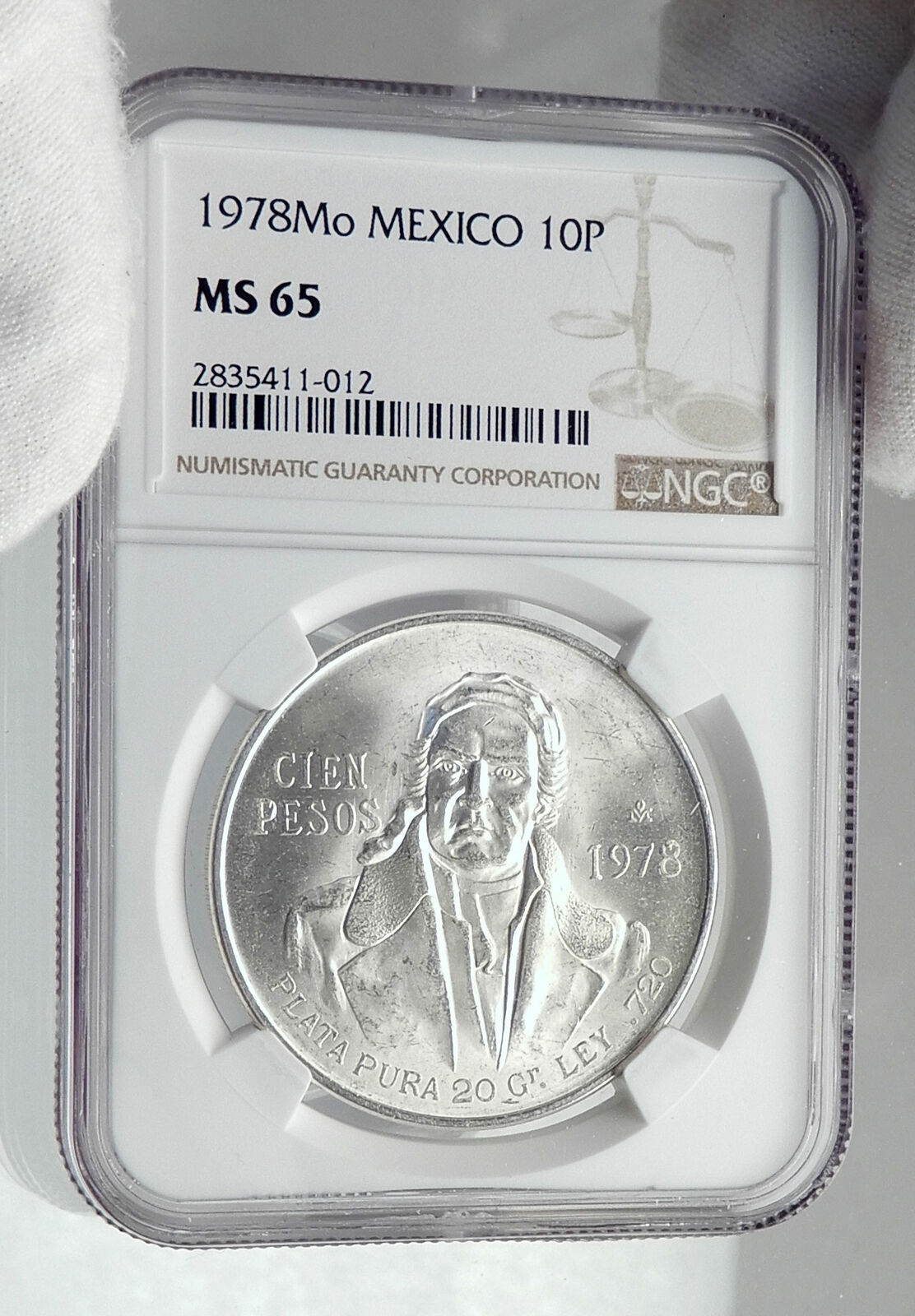 1978 Mexican Independence HERO Jose Maria Morelos Silver 100Peso Coin NGC i79874