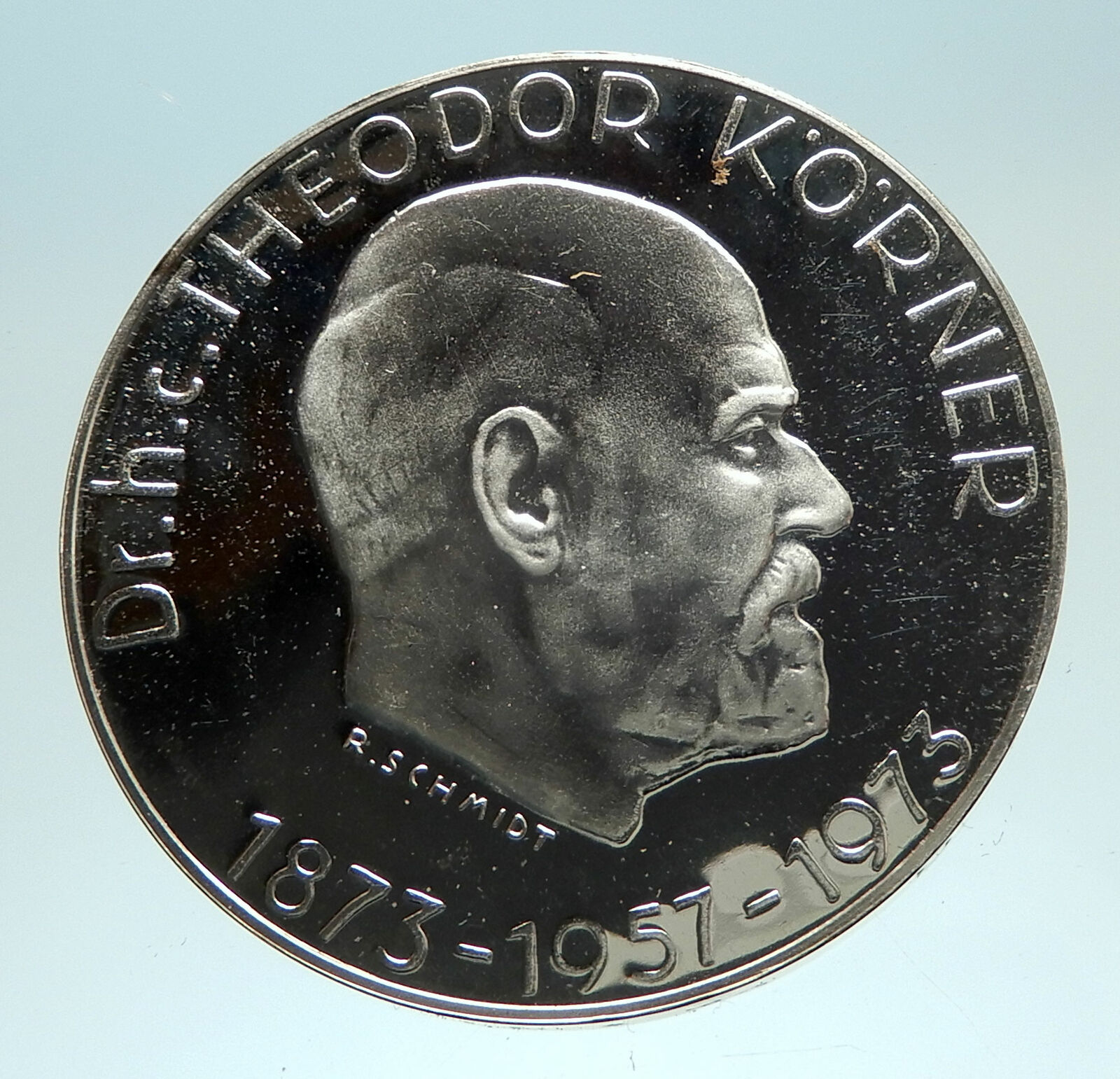 1973 AUSTRIA Dr President Thedor Koerner Genuine Proof Silver 50Shlg Coin i76717