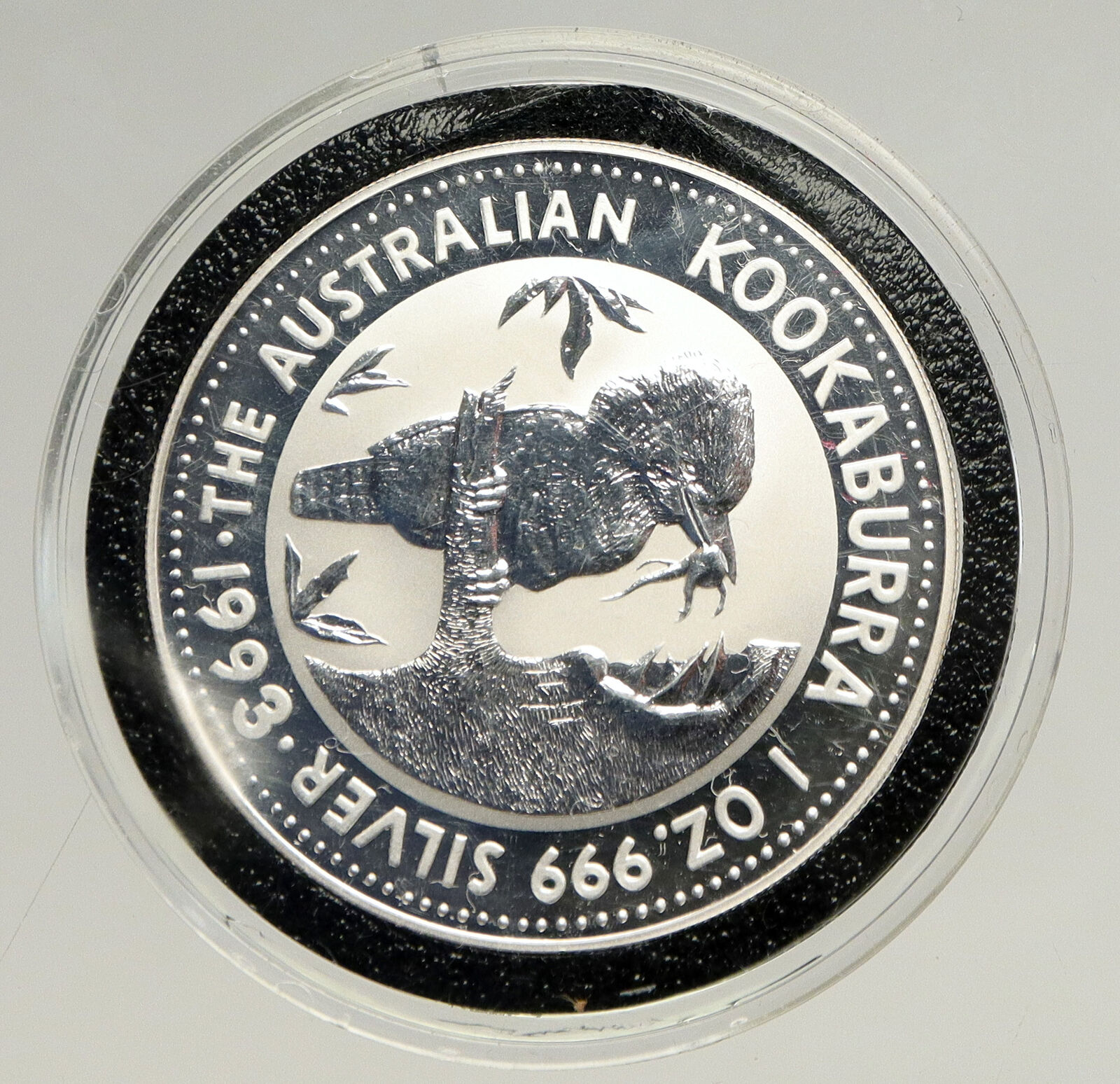 1993 AUSTRALIA Kookaburra Bird Tree 1 oz Silver 1 Dollar Australian Coin i94172