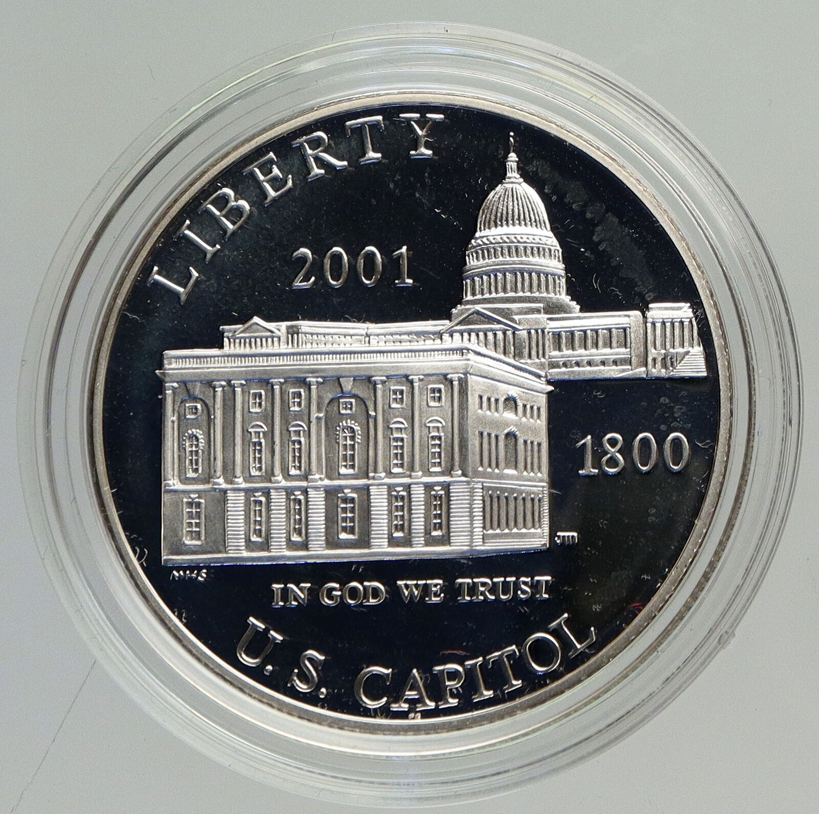 2001 P United States Washington DC USA Capitol Proof Silver Dollar Coin i94191