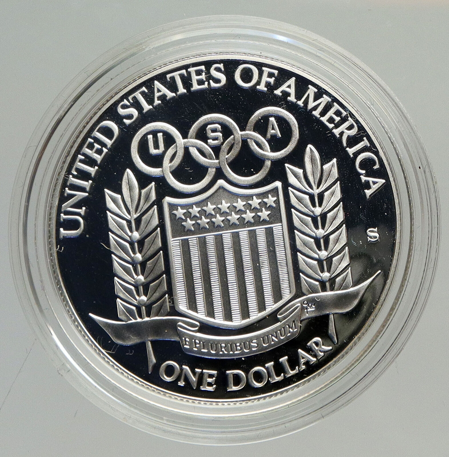 1992 UNITED STATES USA XXV Olympics Baseball OLD Proof Silver Dollar Coin i94202