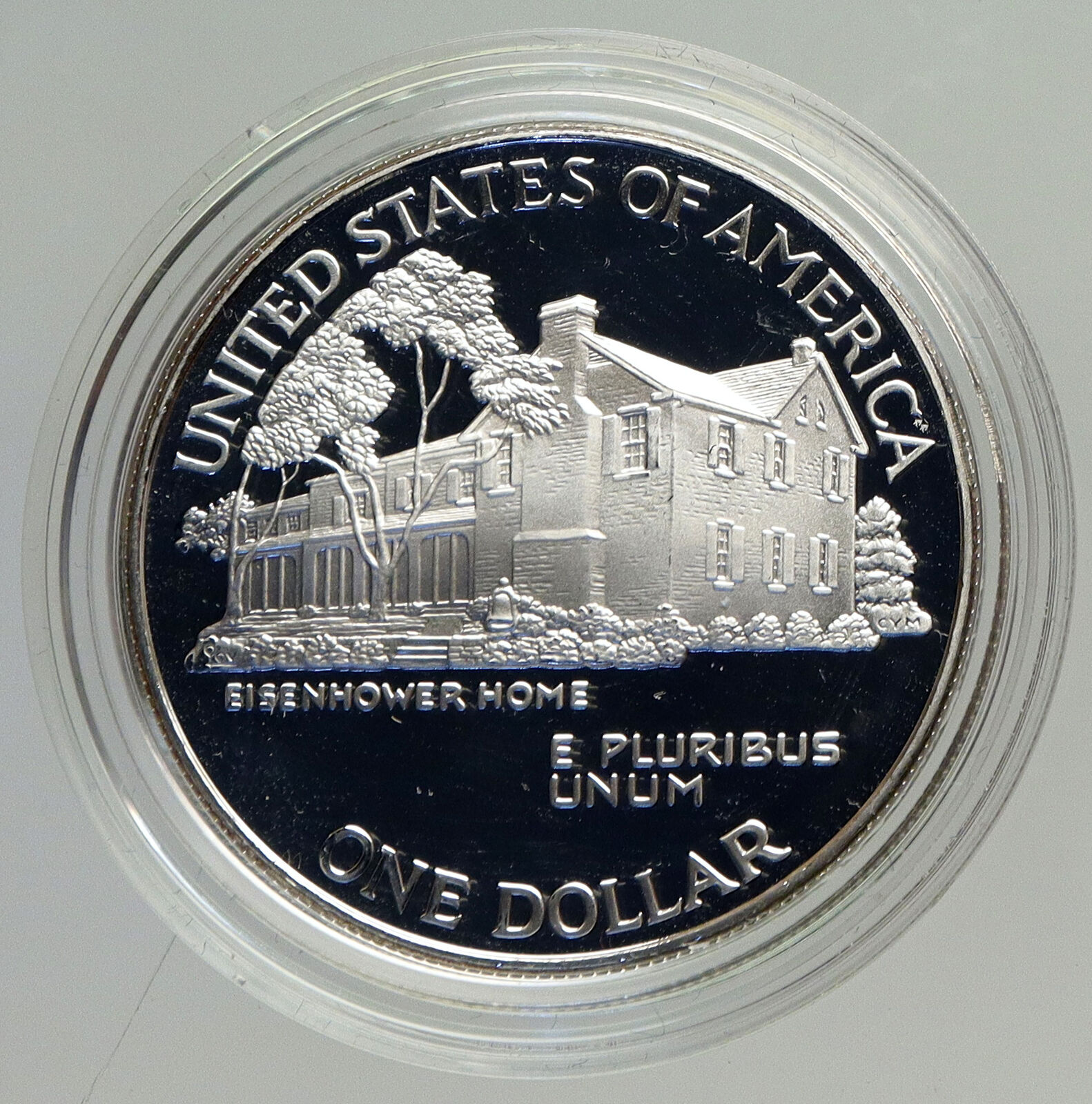 1990 UNITED STATES USA General & President EISENHOWER Proof Silver $ Coin i94192