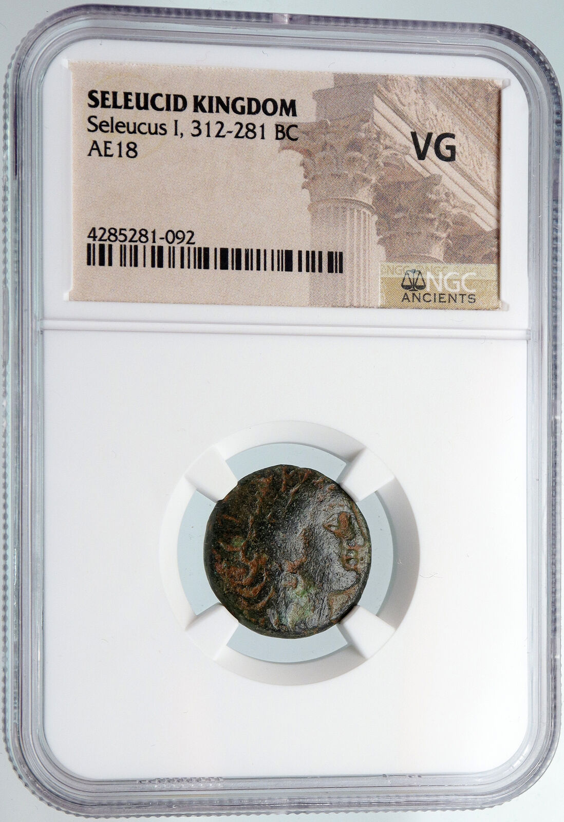 SELEUKOS I Nikator 300BC Authentic Ancient SELEUKID Greek Coin ATHENA NGC i89767