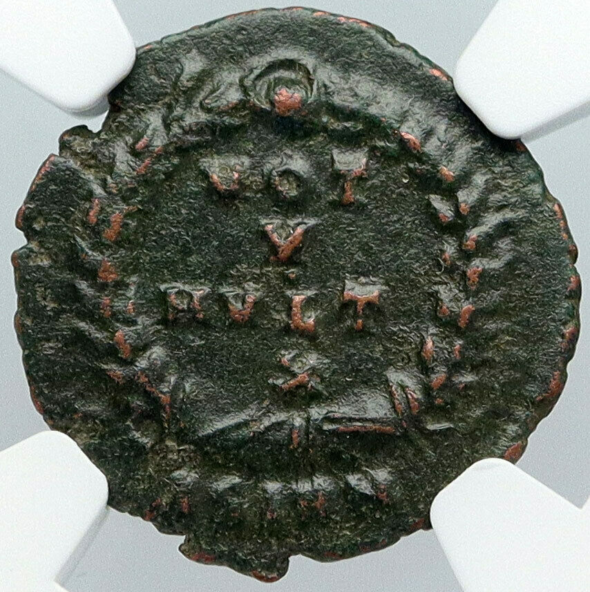 VALENTINIAN I w CHRISTIAN Chi-Rho 364AD Authentic Ancient Roman Coin NGC i88720