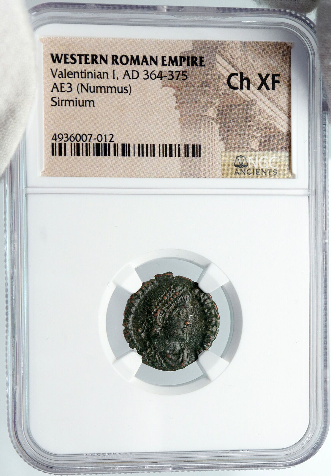 VALENTINIAN I w CHRISTIAN Chi-Rho 364AD Authentic Ancient Roman Coin NGC i88720