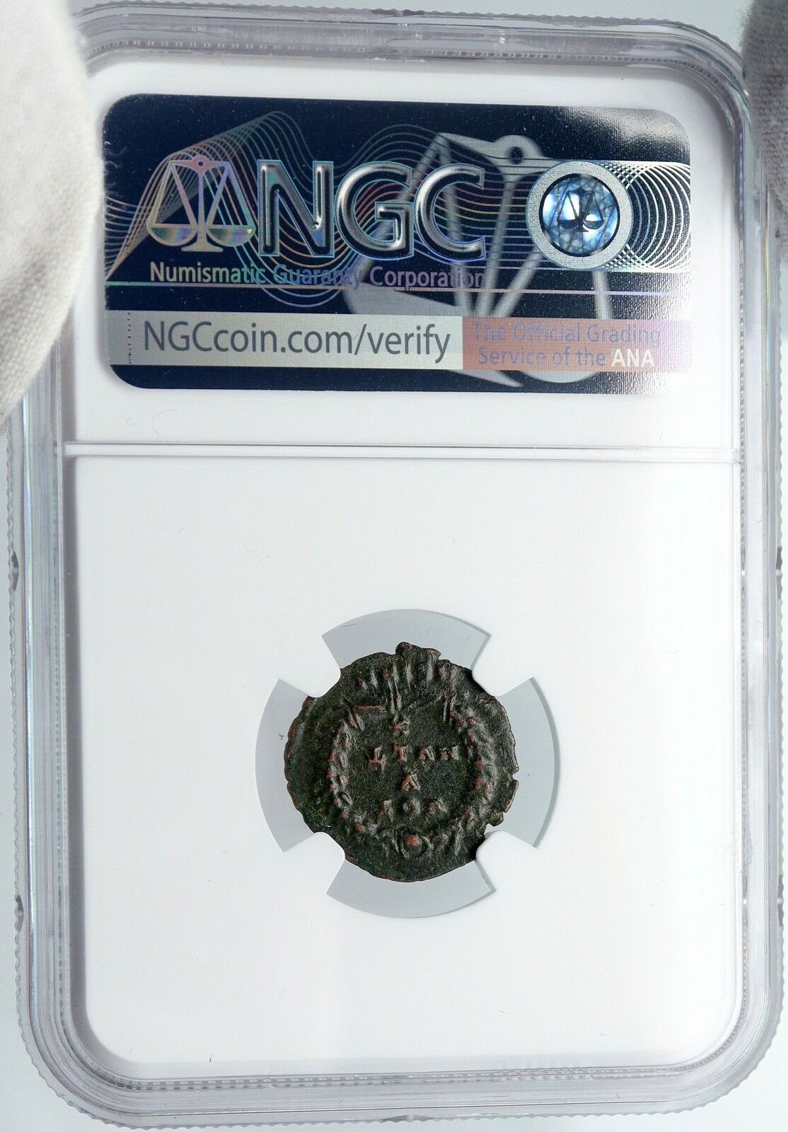 VALENTINIAN I w CHRISTIAN Chi-Rho 364AD Authentic Ancient Roman Coin NGC i88720