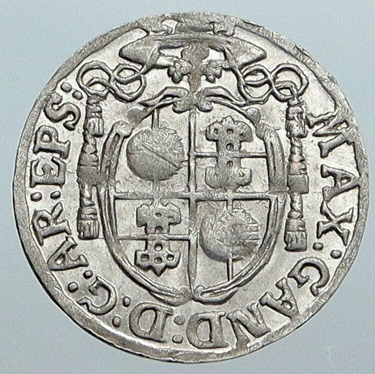 1673 AUSTRIA Salzburg BISHOPRIC Max Gandolf Kuenburg Silver Kreuzer Coin i89035