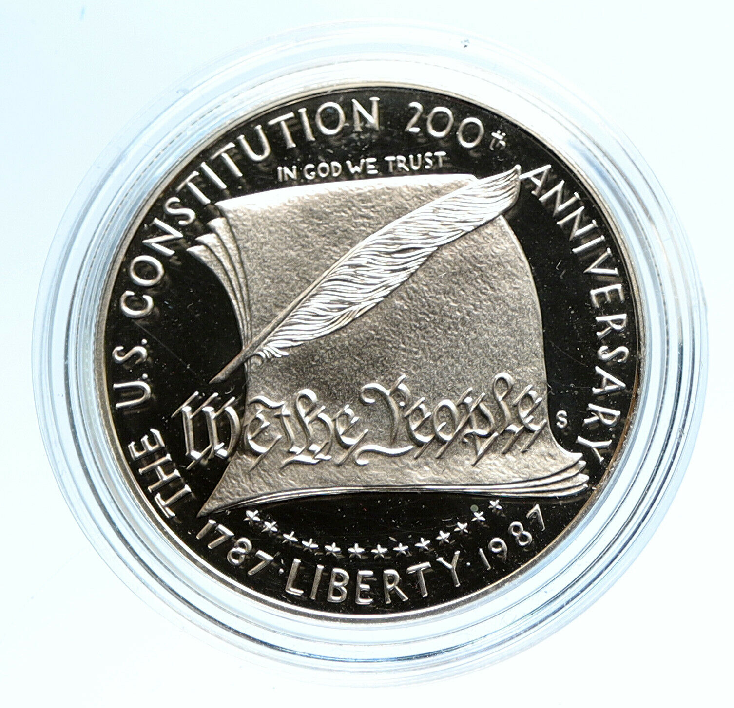 1987S UNITED STATES US Constitution Quill Scroll PROOF SILVER Dollar Coin i95759