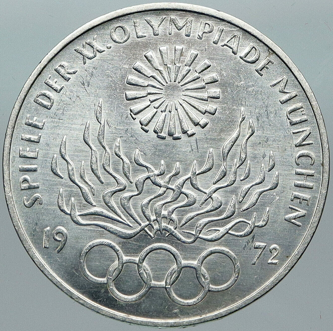 1972 G Germany Munich Summer Olympic Antique Vintage Silver 10 Mark Coin i88459