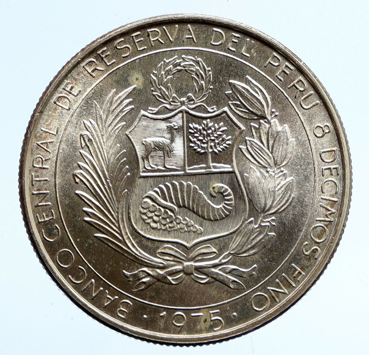 1975 PERU - VINTAGE AVAITION HEROES PILOTS Silver 200 Soles Peruvian Coin i95796