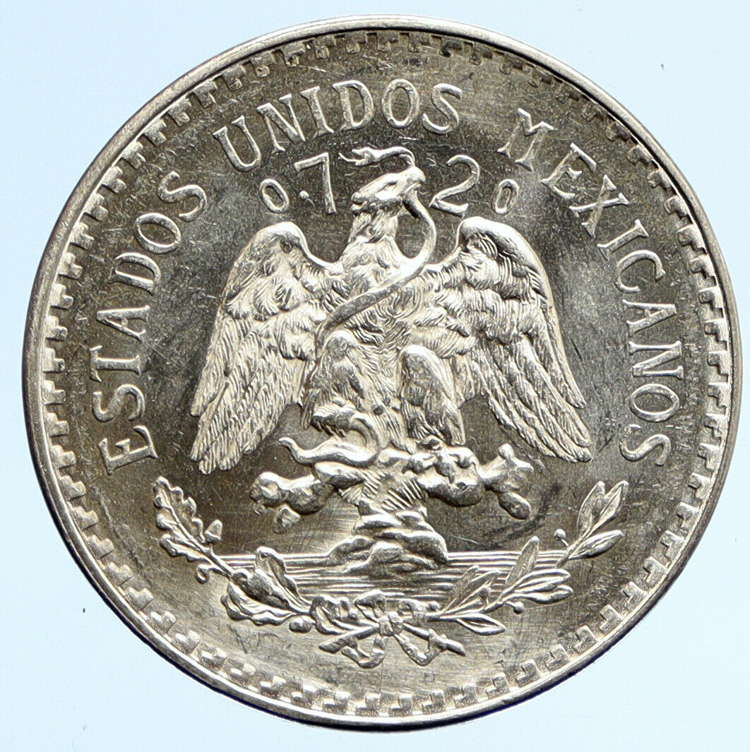 1938 Mo MEXICO Large Eagle Liberty Cap Mexican Antique Silver 1 Peso Coin i95795