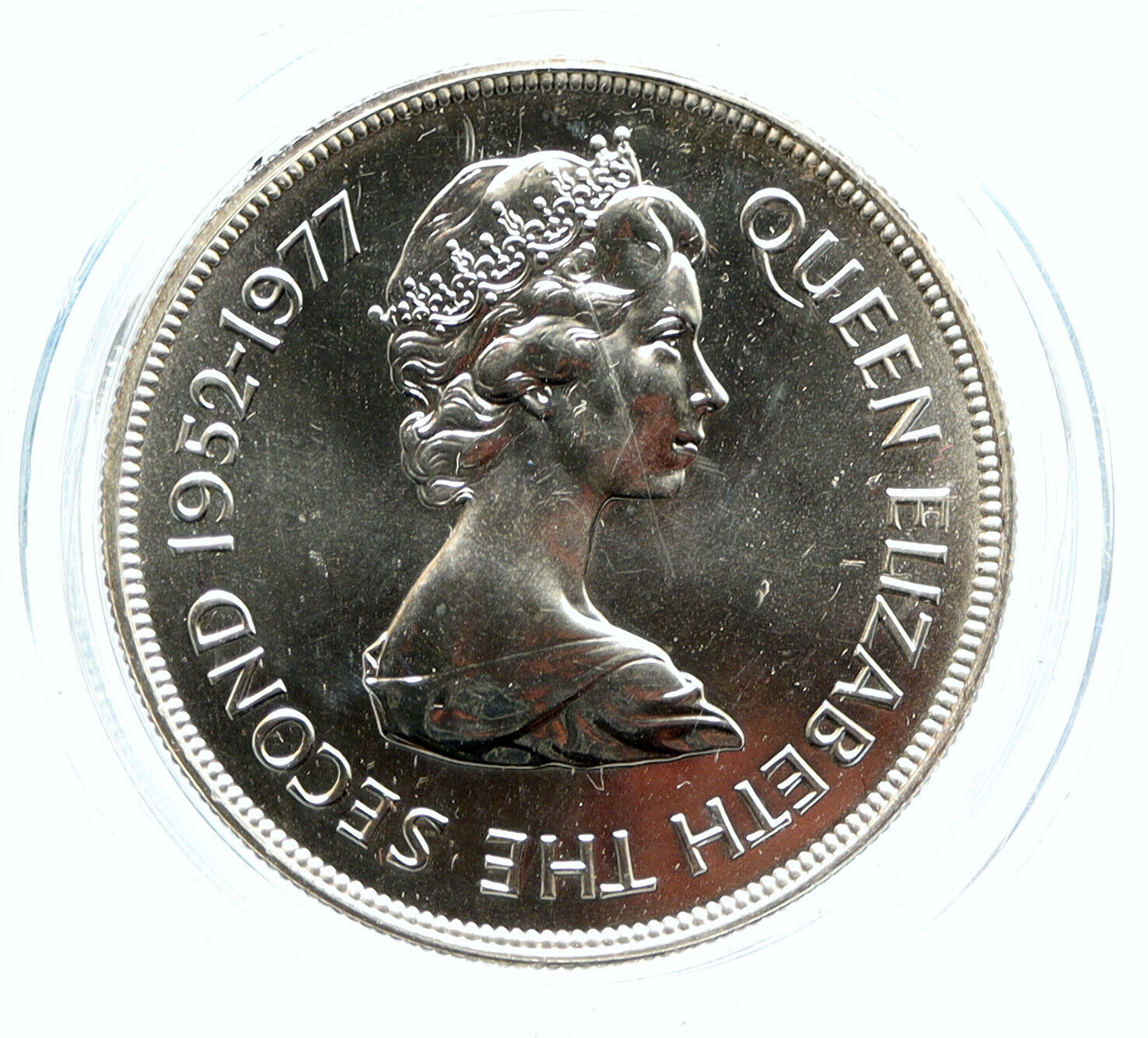 1977 MAURITIUS UK Queen Elizabeth II VINTAGE PROOF Silver 25 Rupees Coin i95779