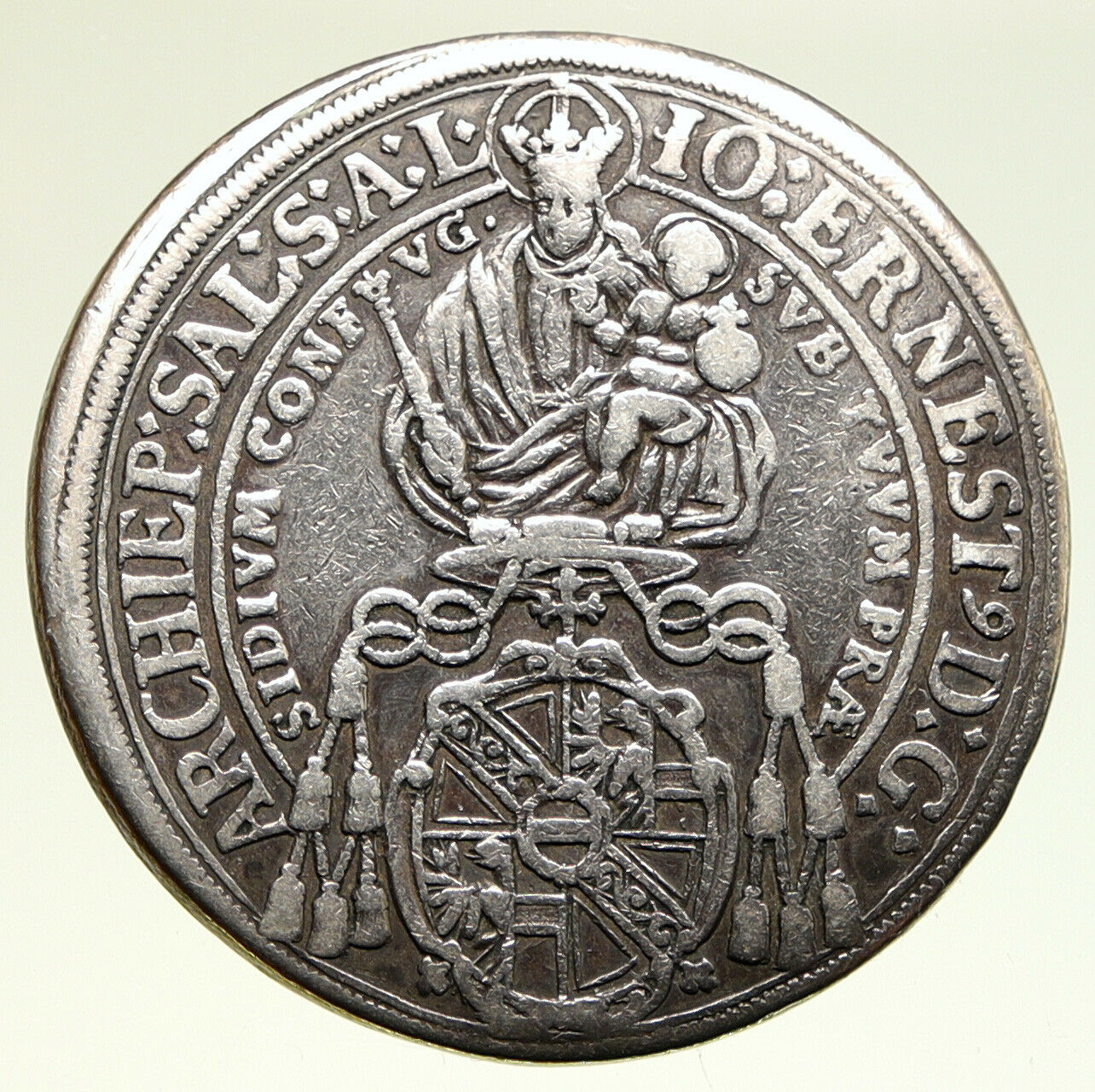 1694 AUSTRIA Bisphoric SALZBURG Johann Ernst von Thun Silver THALER Coin i94992