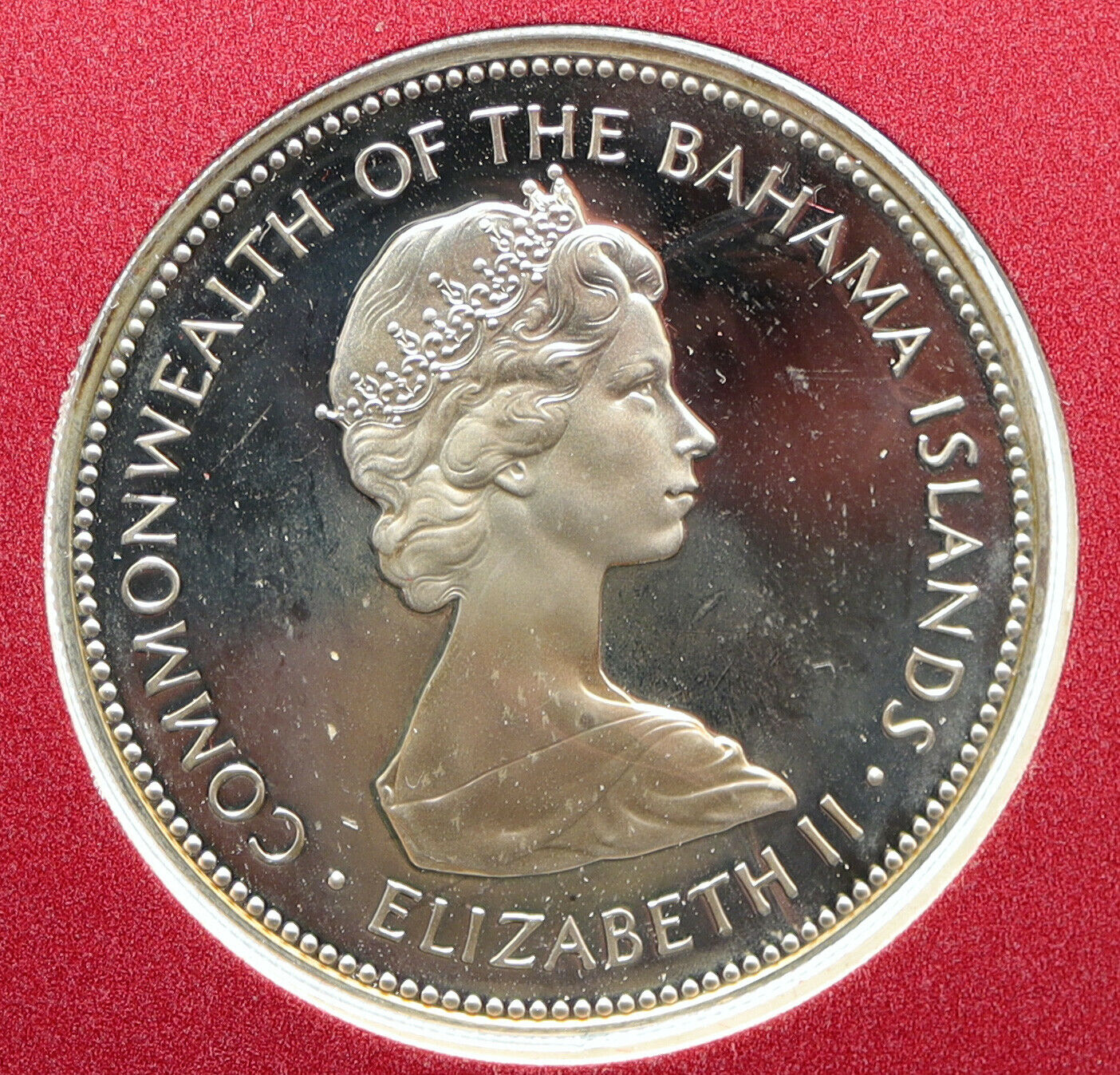 1973 The BAHAMAS Old Queen Elizabeth II FLAMINGO Old Proof Silver $2 Coin i95782