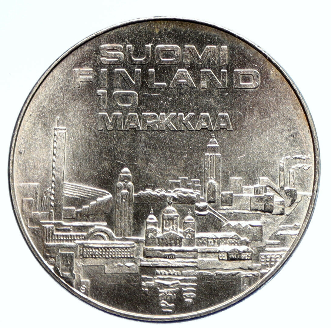 1971 FINLAND European Athletic Games TRACK VINTAGE Silver 10 Markkaa Coin i95684