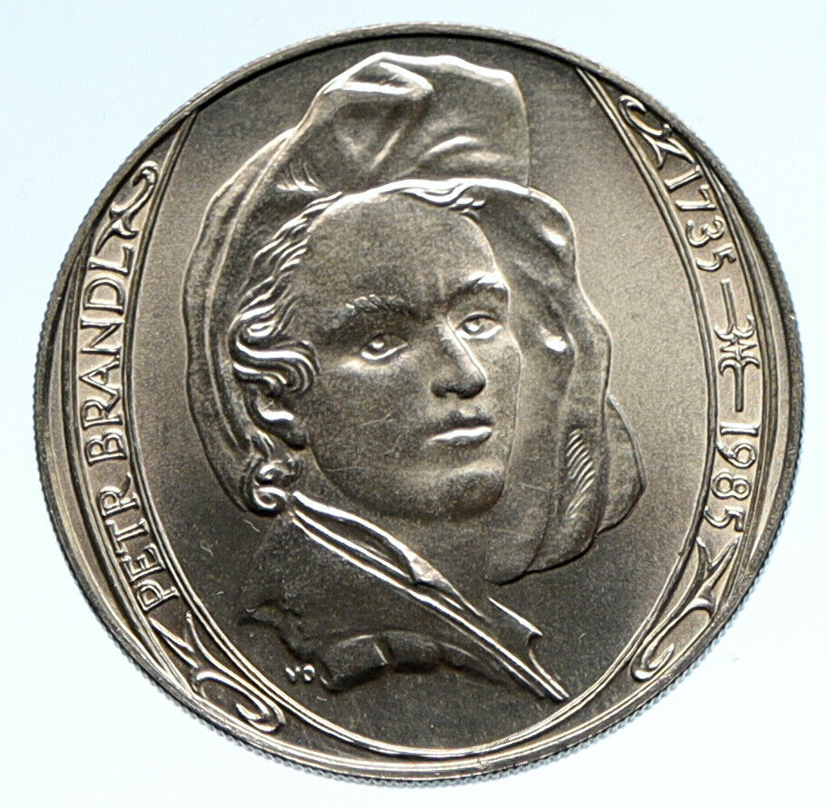 1985 CZECHOSLOVAKIA Artist Painter Petr Brandl OLD Silver 100 Korun Coin i95686