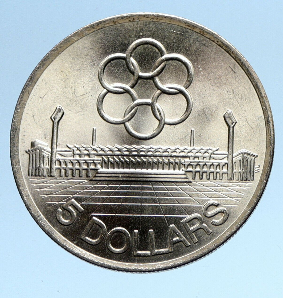 1973 SINGAPORE Southeast Asia Games SEAP Genuine Silver $5 CHINESE Coin i95689