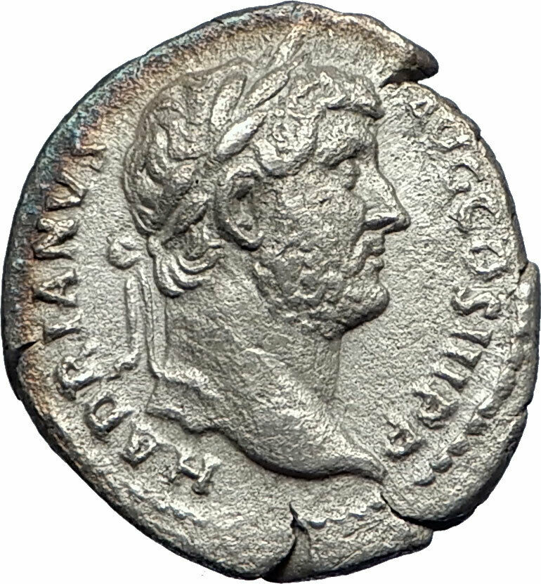 HADRIAN Travels to AFRICA Authentic Ancient 134AD Rome Silver Roman Coin i73528