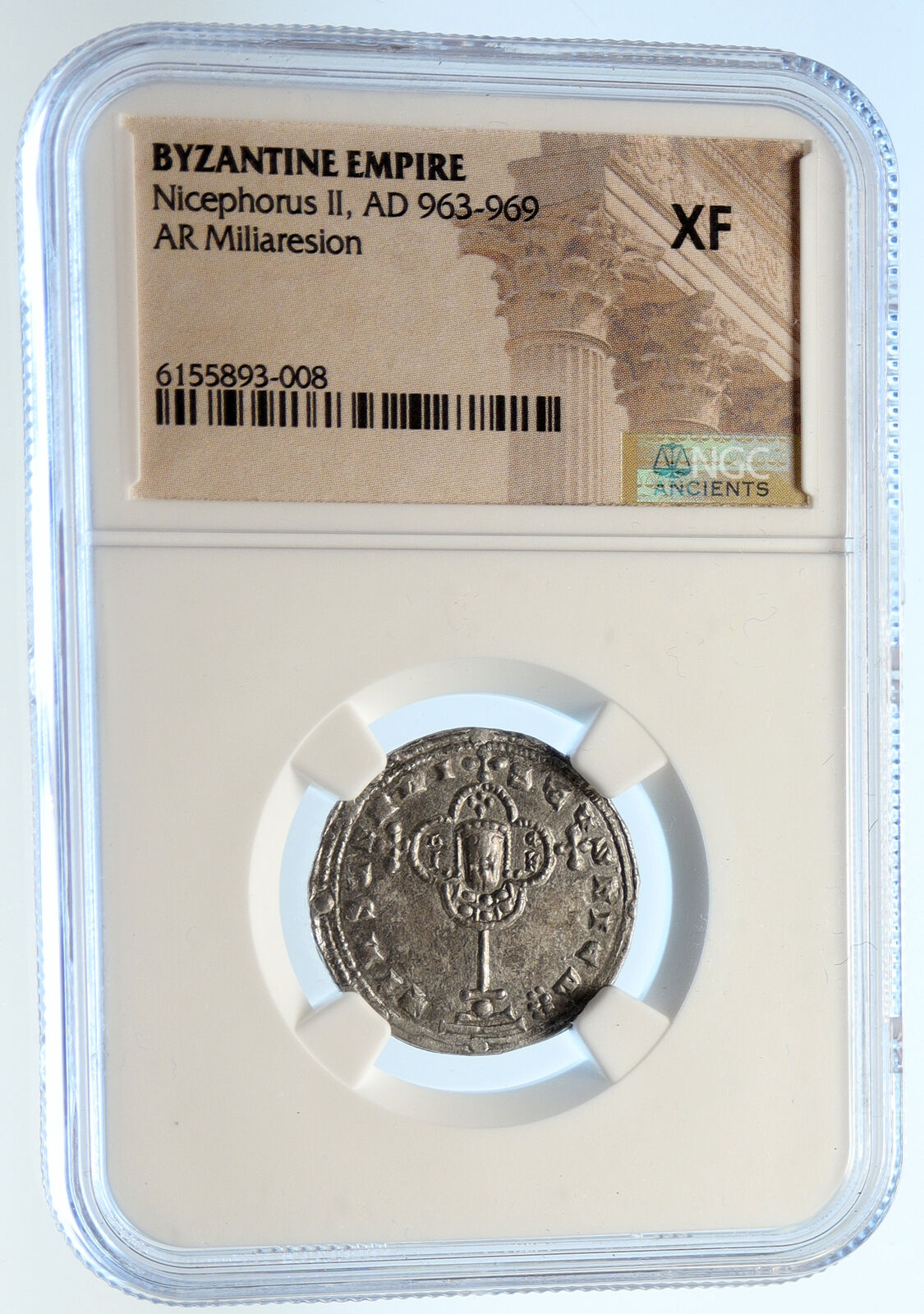 Nicephorus II Phocas Ancient 963AD Silver Miliaresion BYZANTINE Coin NGC i94471