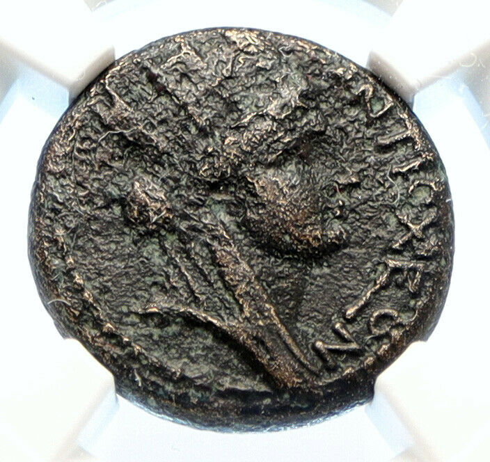 NERO Authentic Ancient 54AD Antioch OLD Original Roman Coin TYCHE RAM NGC i94474