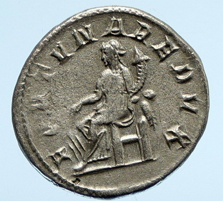 GORDIAN III 241AD Authentic Ancient Vintage OLD Silver Roman Coin FORTUNA i95861