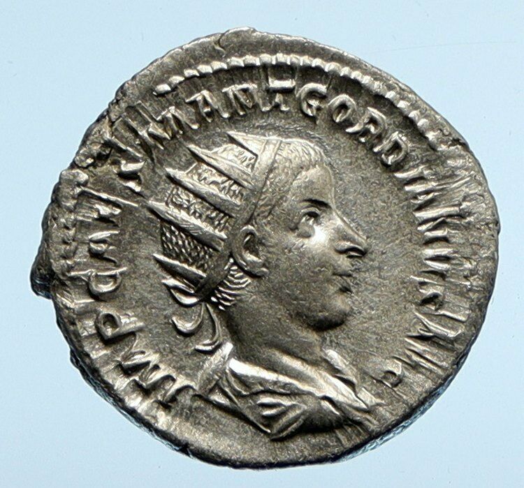 GORDIAN III 241AD Authentic Ancient Vintage Silver Roman Coin CONCORDIA i95865