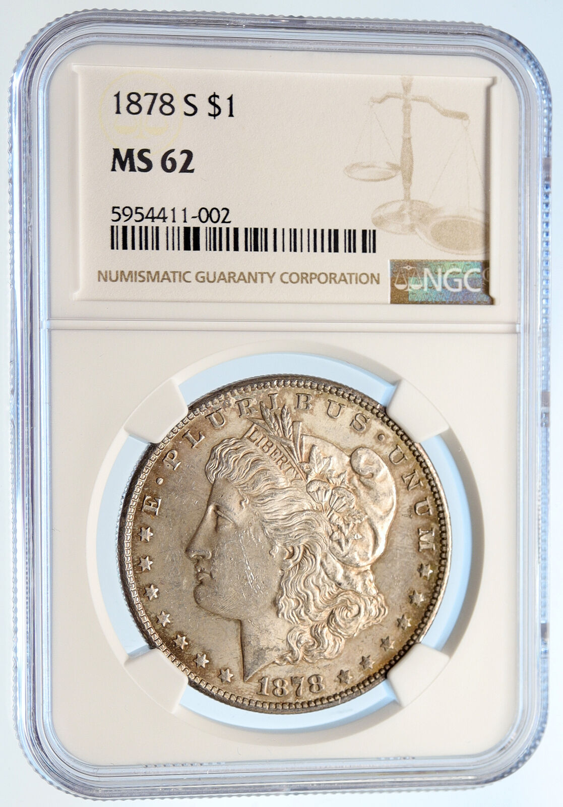 1878S UNITED STATES of America SILVER Morgan OLD US Dollar Coin EAGLE NGC i95544