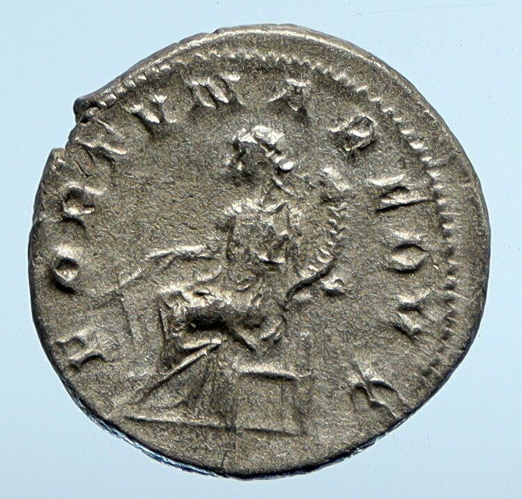 GORDIAN III 241AD Authentic Ancient Vintage OLD Silver Roman Coin FORTUNA i95866