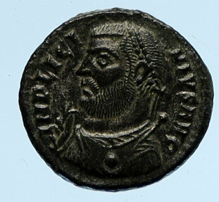 LICINIUS I Authentic Ancient OLD Roman Coin w JUPITER ZEUS & VICTORY i95885