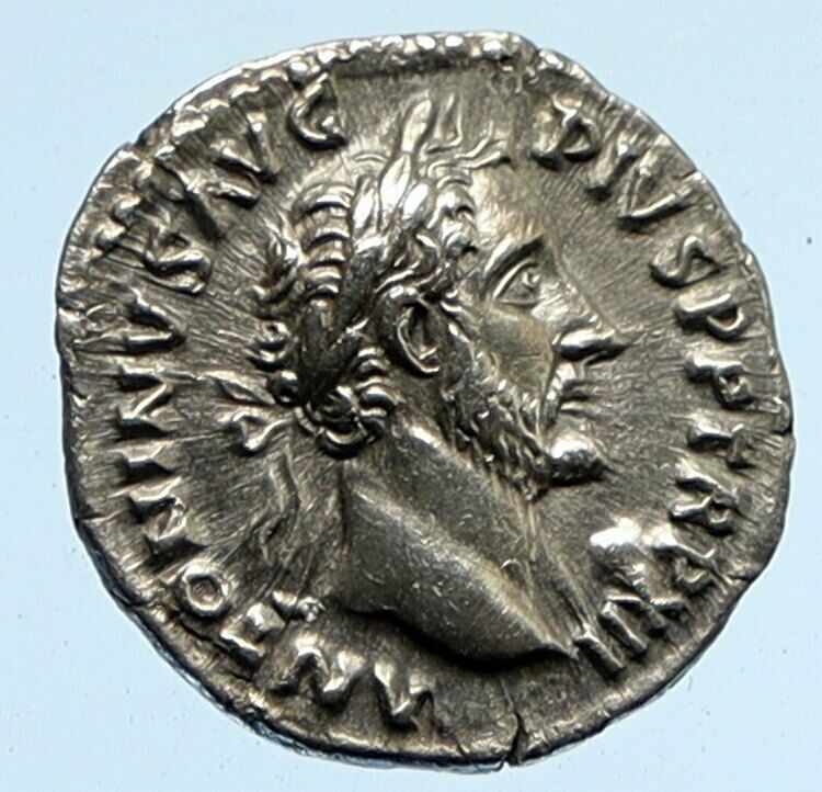 ANTONINUS PIUS 148AD Rome Ancient OLD Silver Roman Coin FEMALE & GRAIN i95869