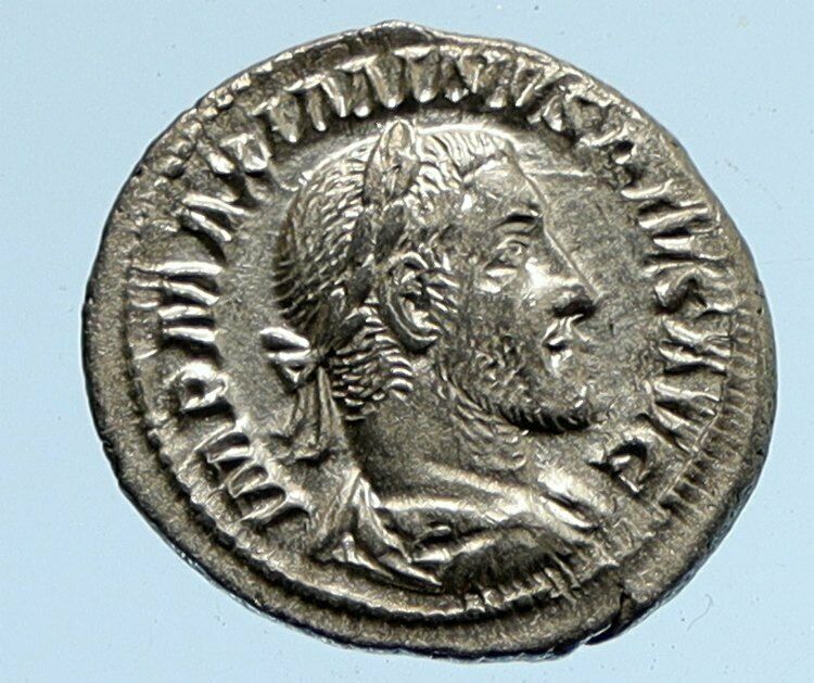 Maximinus I Thrax 235AD Silver Rare OLD Ancient Roman Coin VICTORY PALM i95882