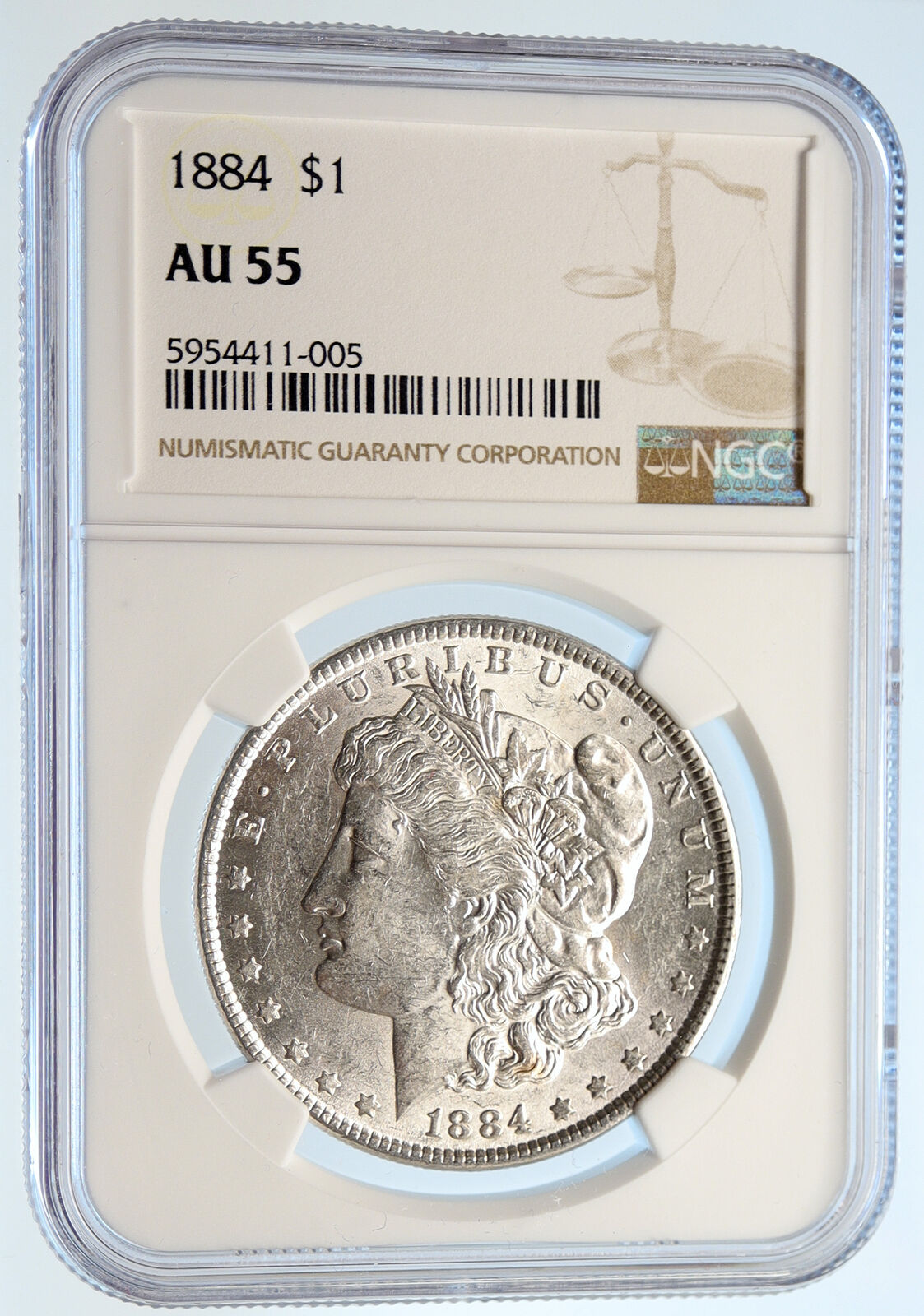 1884 P UNITED STATES of America SILVER Morgan US Dollar Coin EAGLE NGC i95547