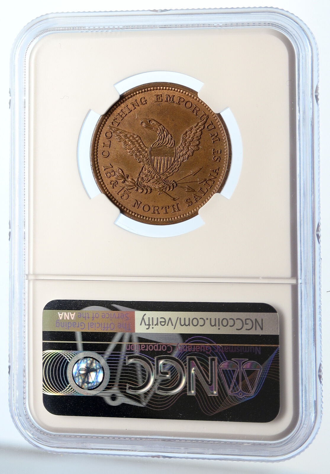 1850's UNITED STATES Syracuse New York OLD Littman Antique Medal NGC i95564