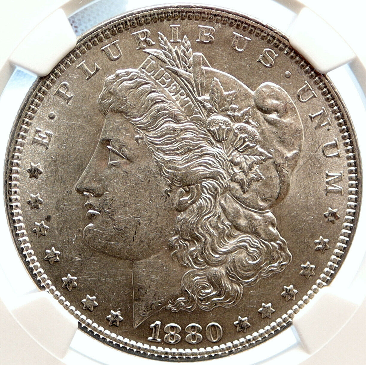 1880 P UNITED STATES of America SILVER Morgan US Dollar Coin EAGLE NGC i95548