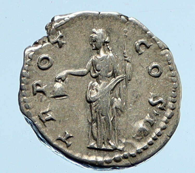 ANTONINUS PIUS Ancient 154AD OLD Silver Denarius Roman Coin LIBERTAS i95875